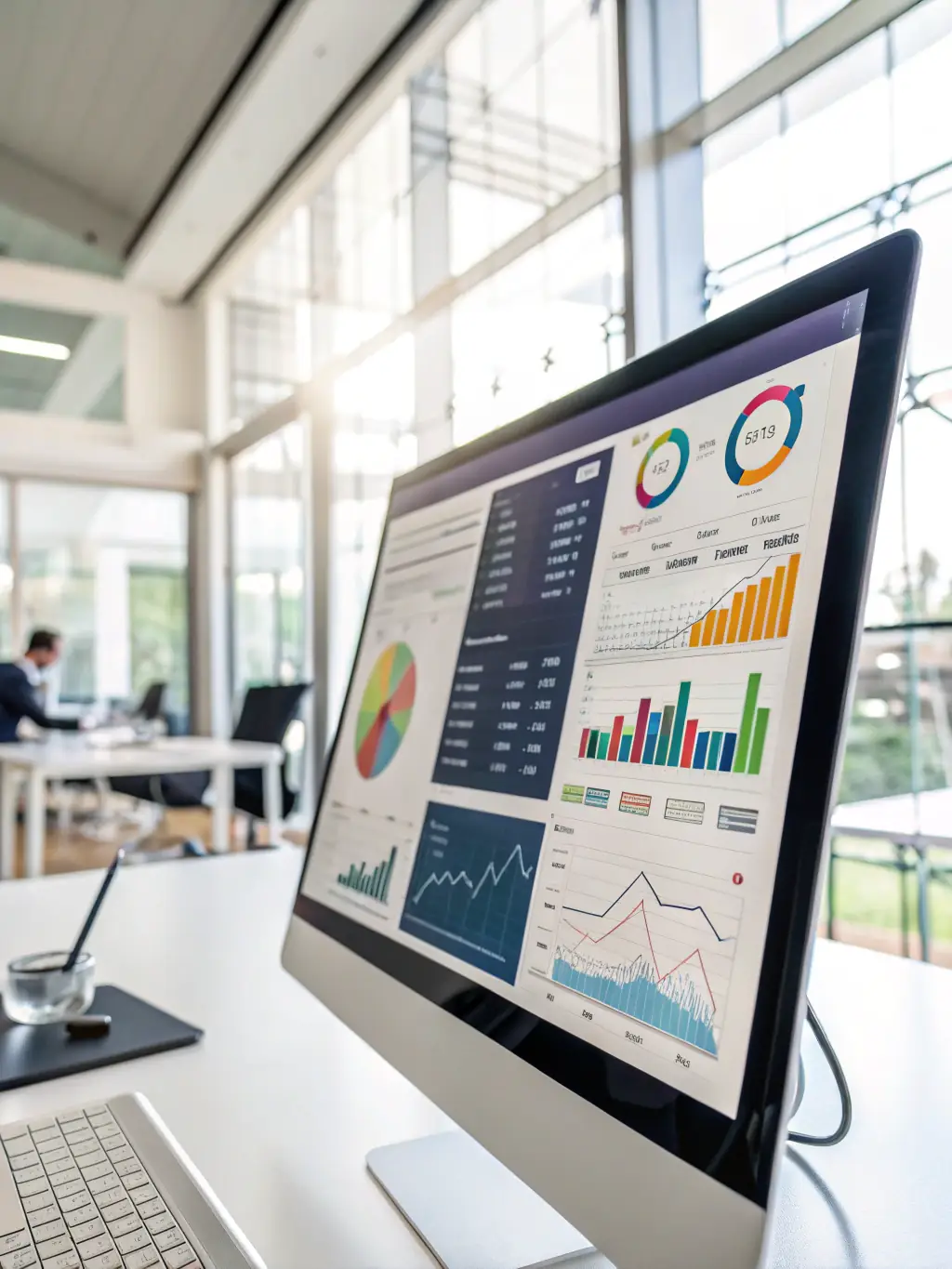 An image of a dashboard displaying graphs, charts, and data visualizations generated by the Data Analytics Platform, showcasing its data analysis capabilities.