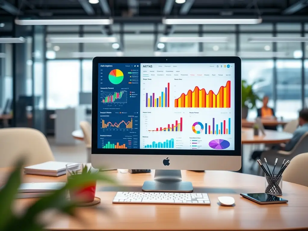 An image depicting a dashboard with charts and graphs, representing the Data Analytics Platform, showcasing data-driven insights and strategic planning.